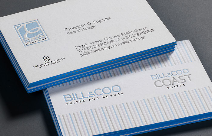 Bill & Coo Suites & Lounge Mykonos Business Cards